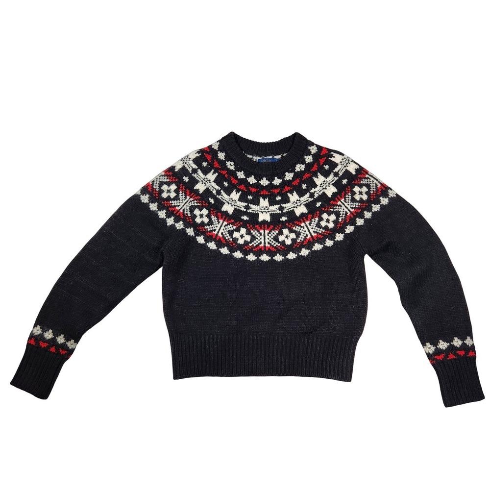 Polo Ralph‎ Lauren Large Fair Isle Wool Alpaca Sweater Black Multi S MSRP 498 NW - Picture 15 of 16